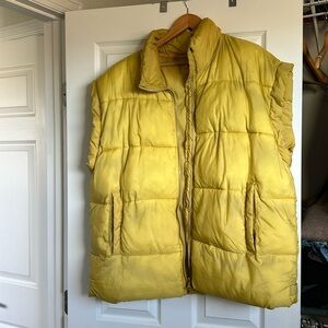 Free People In A Bubble Puffer Vest Jacket Yellow FP Movement